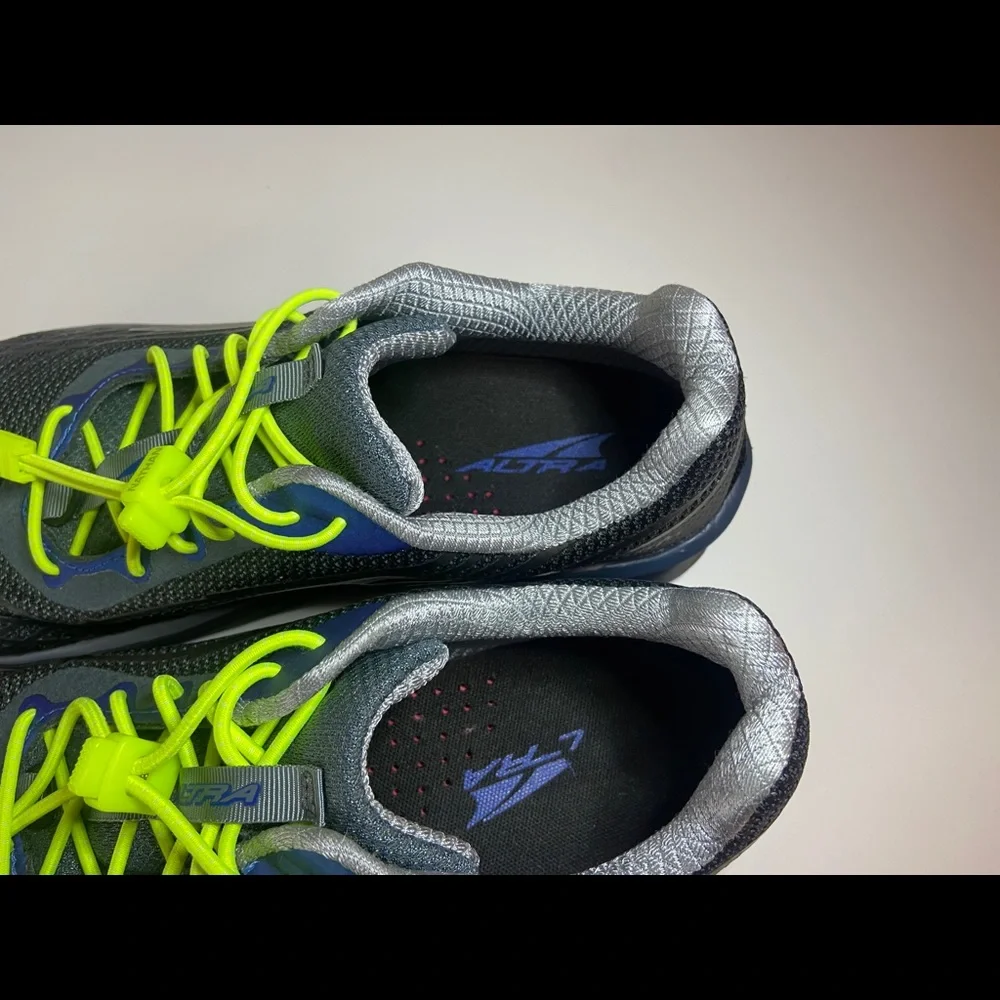 Altra Men's Black with Blue and Neon Yellow Trail Running Shoes